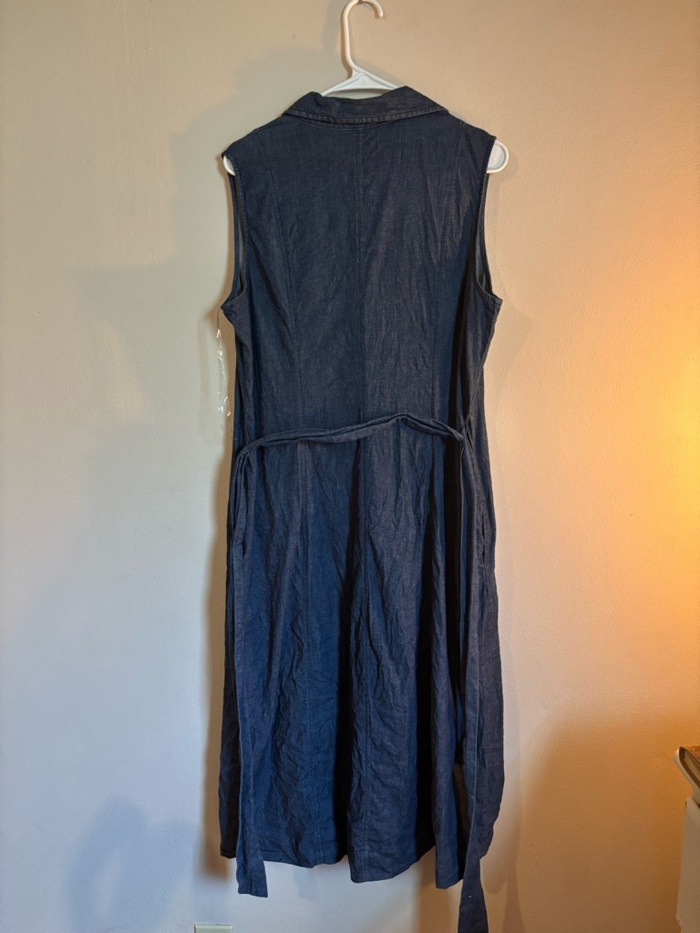 Anne Klein Dark Indigo Chambray Shirt Dress - Picture 4 of 4